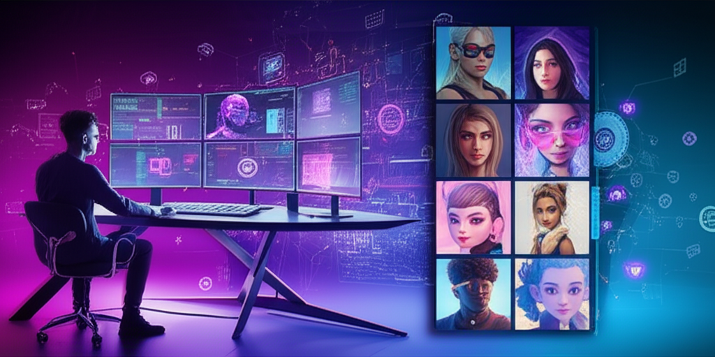 AI generated influencer avatars showcasing diverse styles